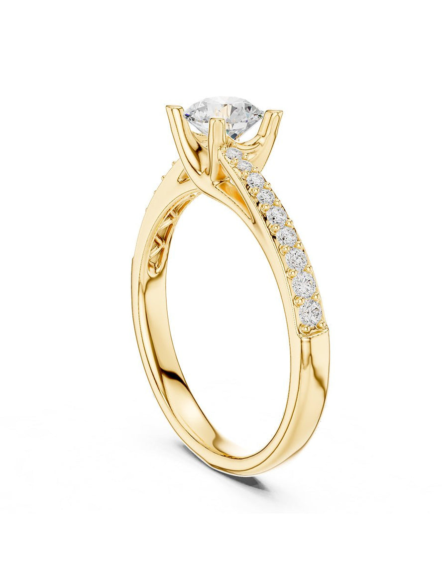 Anillo de compromiso - piedras laterales - AMORE313-RD-LG