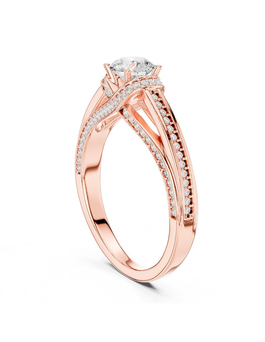 Anillo de compromiso - piedras laterales - AMORE314-RD-LG