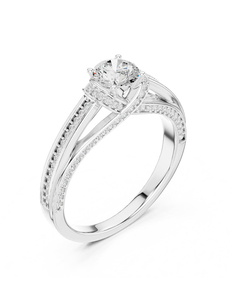 Anillo de compromiso - piedras laterales - AMORE314-RD-LG