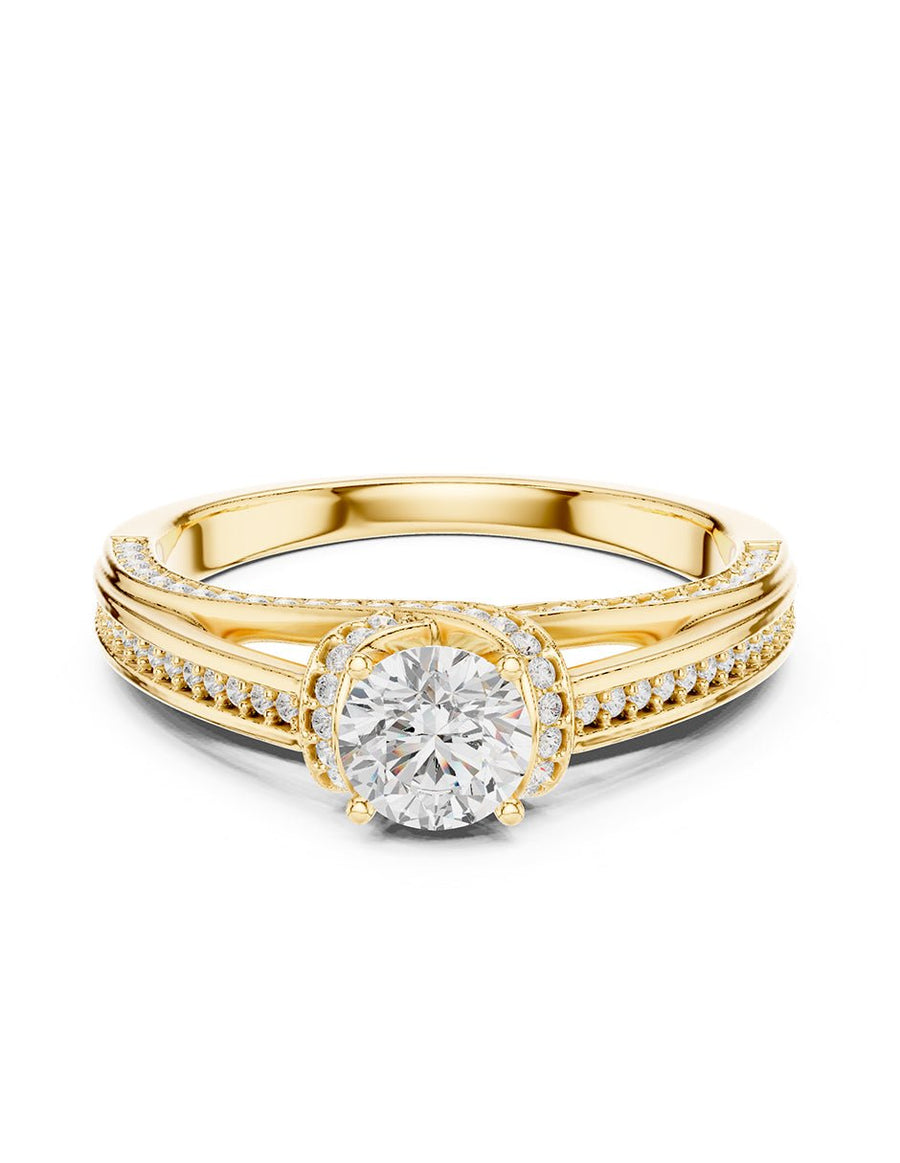 Anillo de compromiso - piedras laterales - AMORE314-RD-LG