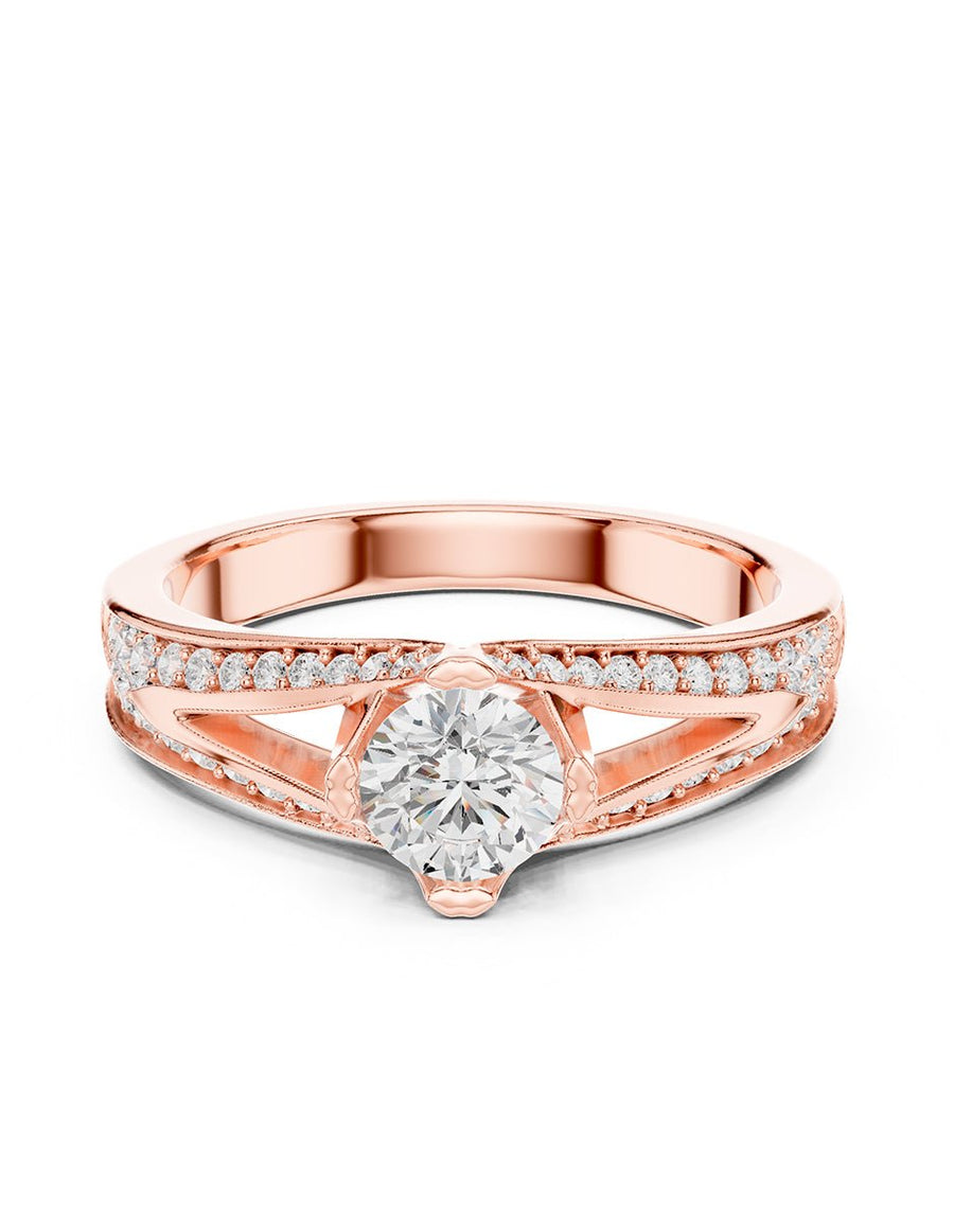 Anillo de compromiso - piedras laterales - AMORE315-RD-LG