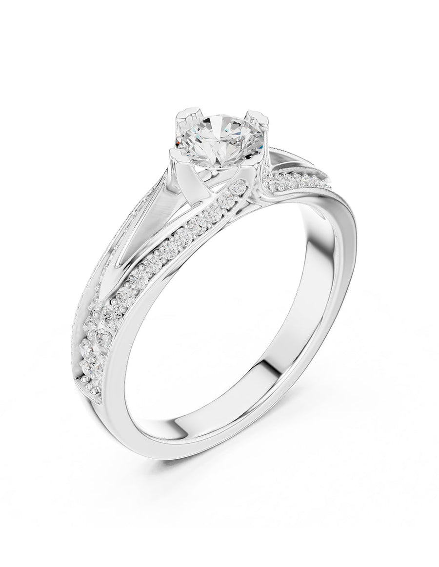 Anillo de compromiso - piedras laterales - AMORE315-RD-LG