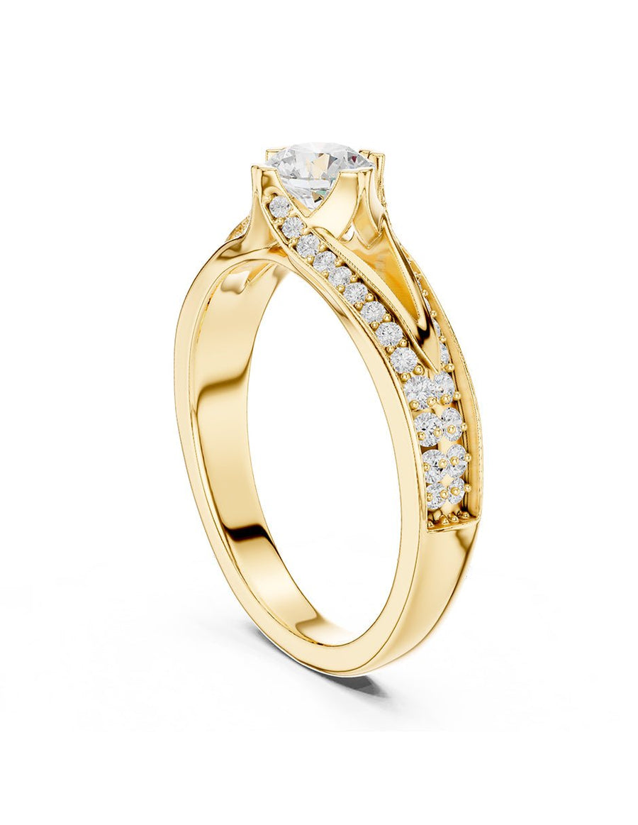 Anillo de compromiso - piedras laterales - AMORE315-RD-LG