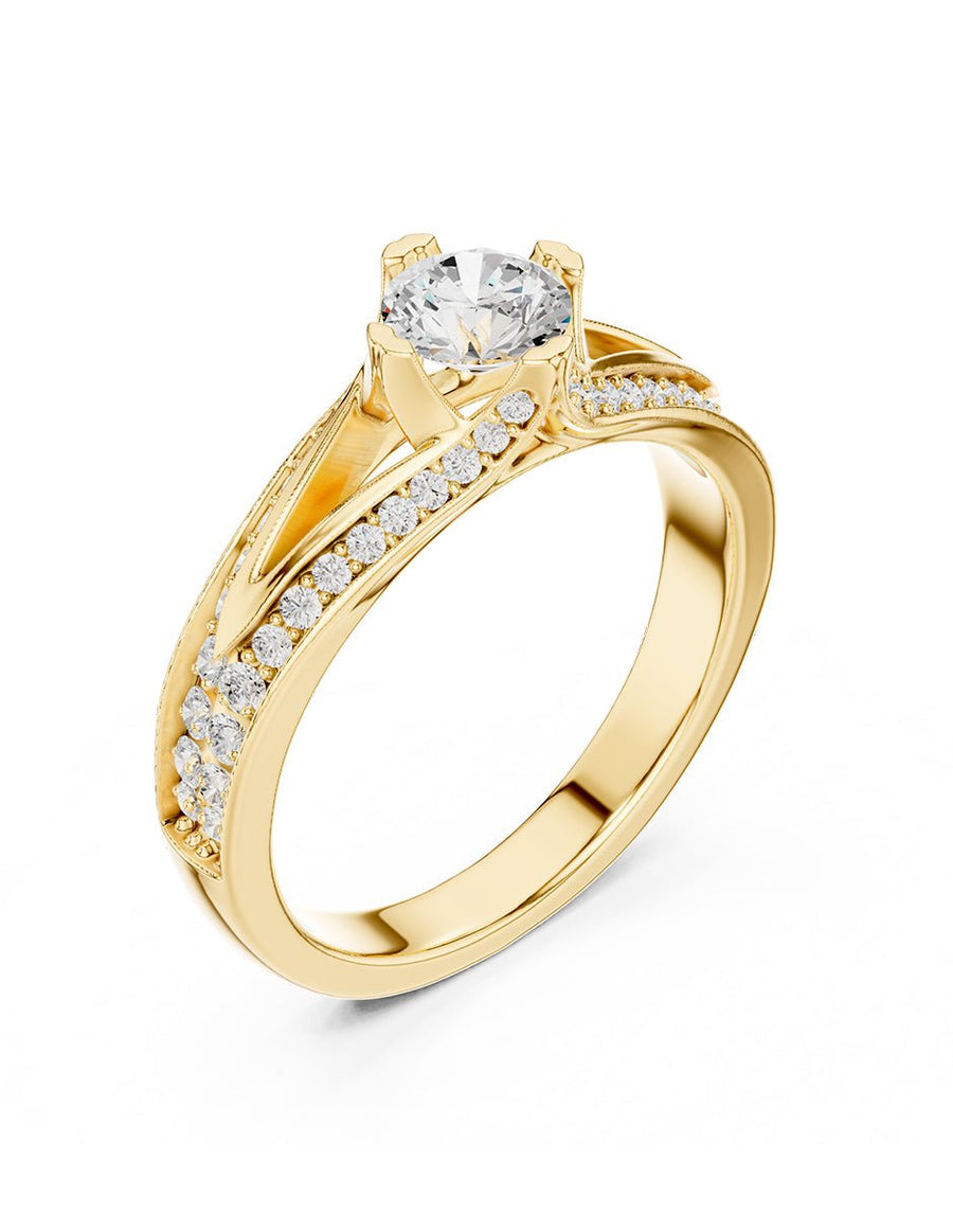 Anillo de compromiso - piedras laterales - AMORE315-RD-LG
