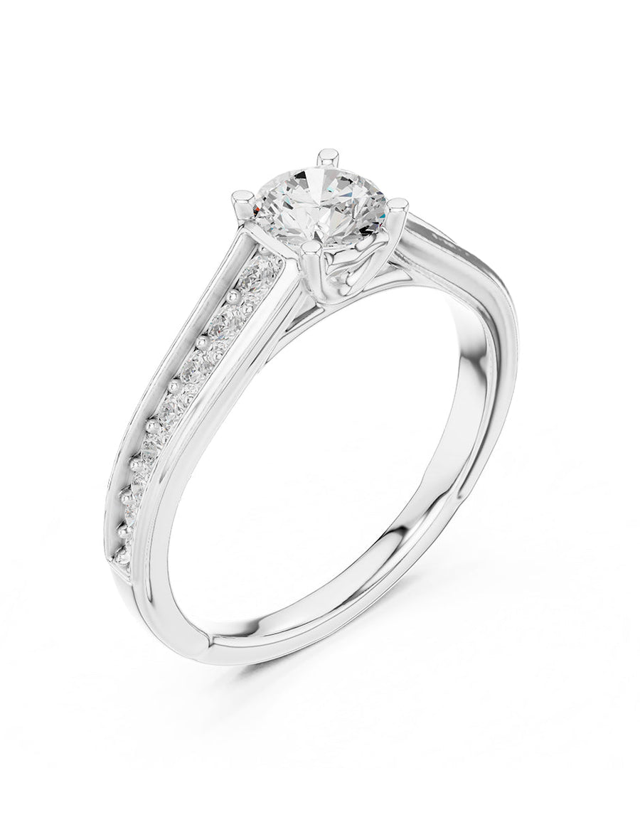 Anillo de compromiso - piedras laterales - AMORE316-RD-LG