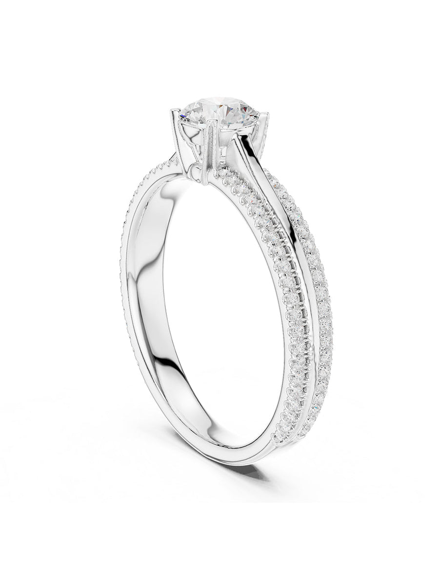 Anillo de compromiso - piedras laterales - AMORE317-RD-LG