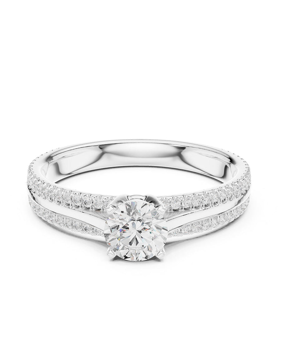 Anillo de compromiso - piedras laterales - AMORE317-RD-LG