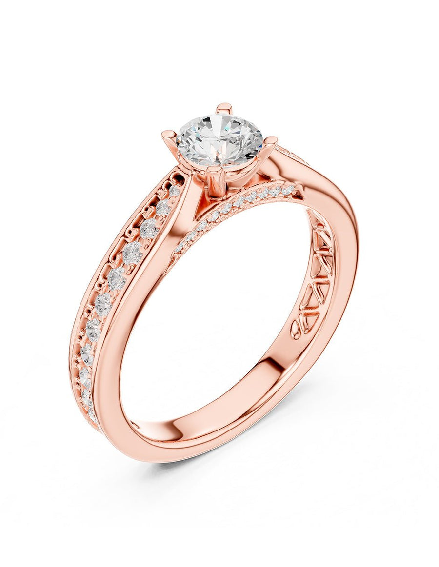 Anillo de compromiso - piedras laterales - AMORE318-RD-LG