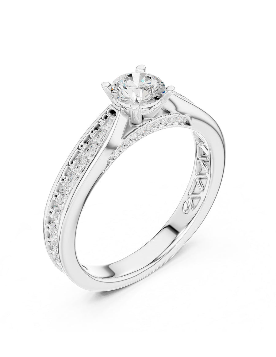 Anillo de compromiso - piedras laterales - AMORE318-RD-LG