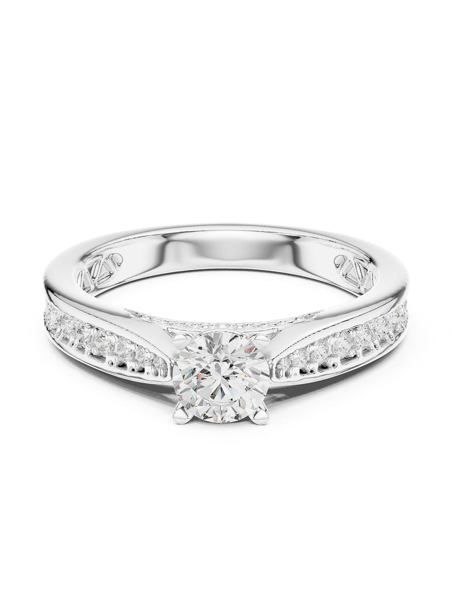 Anillo de compromiso - piedras laterales - AMORE318-RD-LG