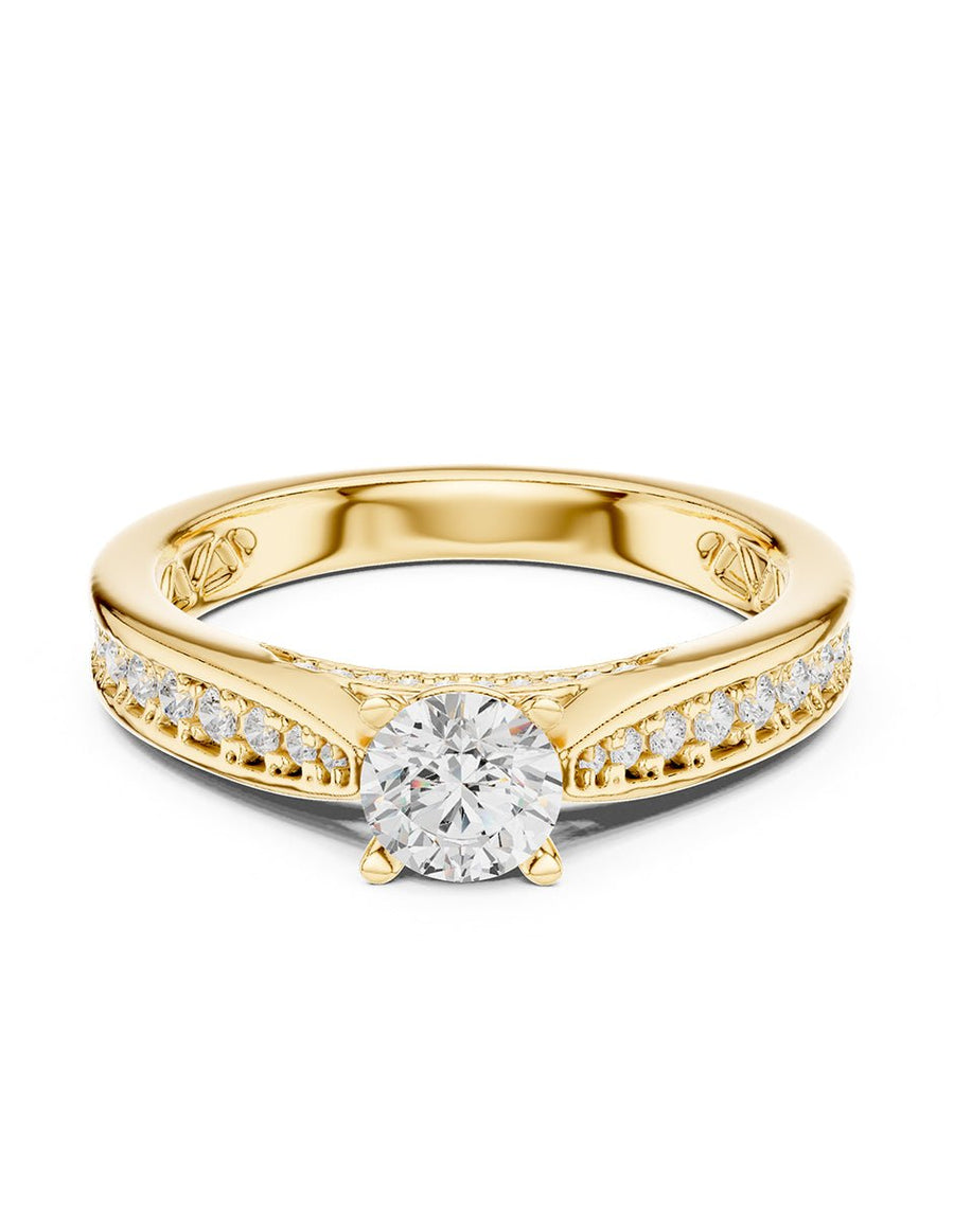 Anillo de compromiso - piedras laterales - AMORE318-RD-LG