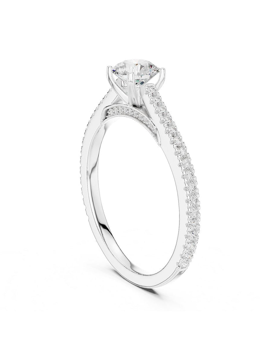 Anillo de compromiso - piedras laterales - AMORE319-RD-LG