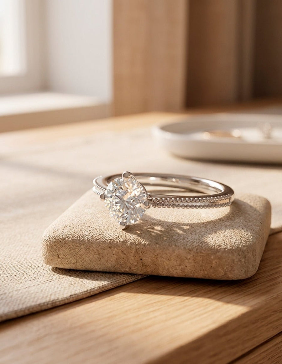Anillo de Compromiso - solitario - AMORE32-RD-CZ