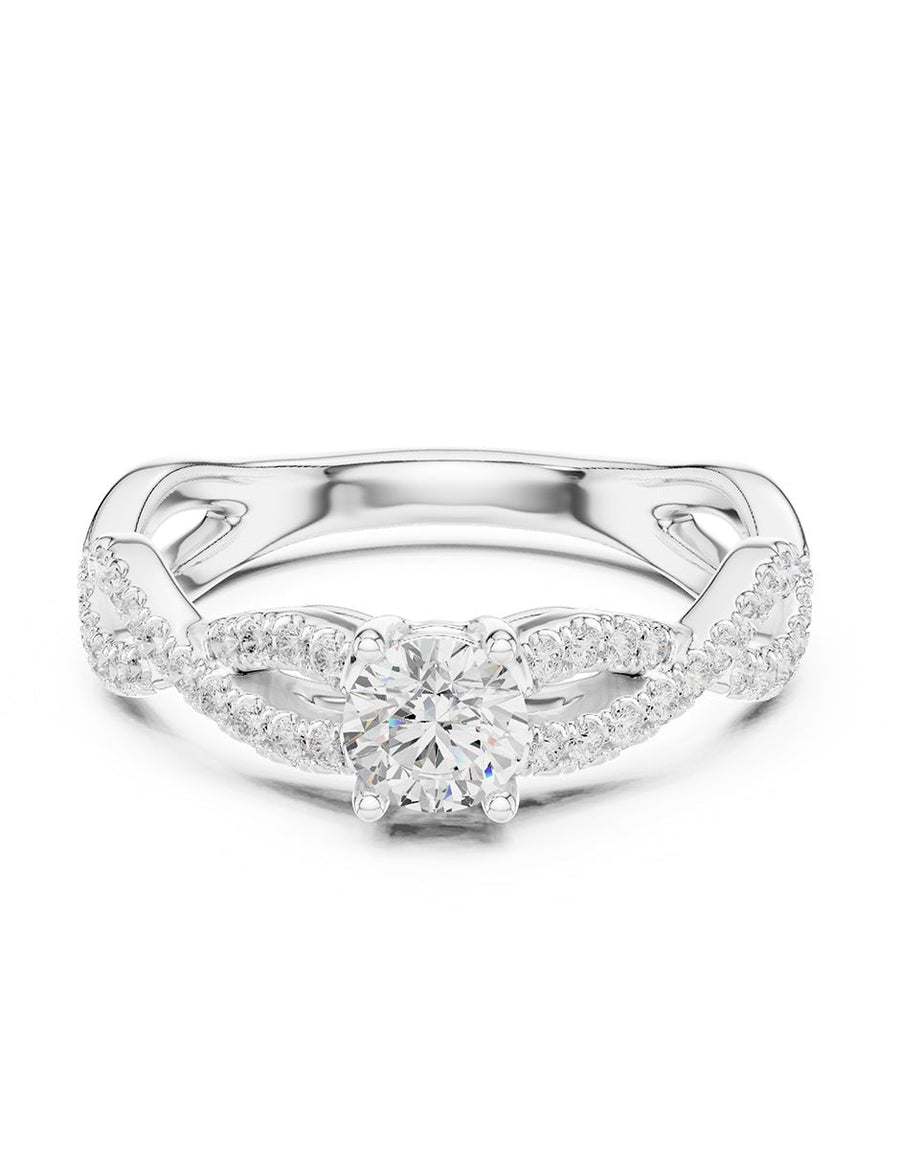 Anillo de compromiso - piedras laterales - AMORE320-RD-LG