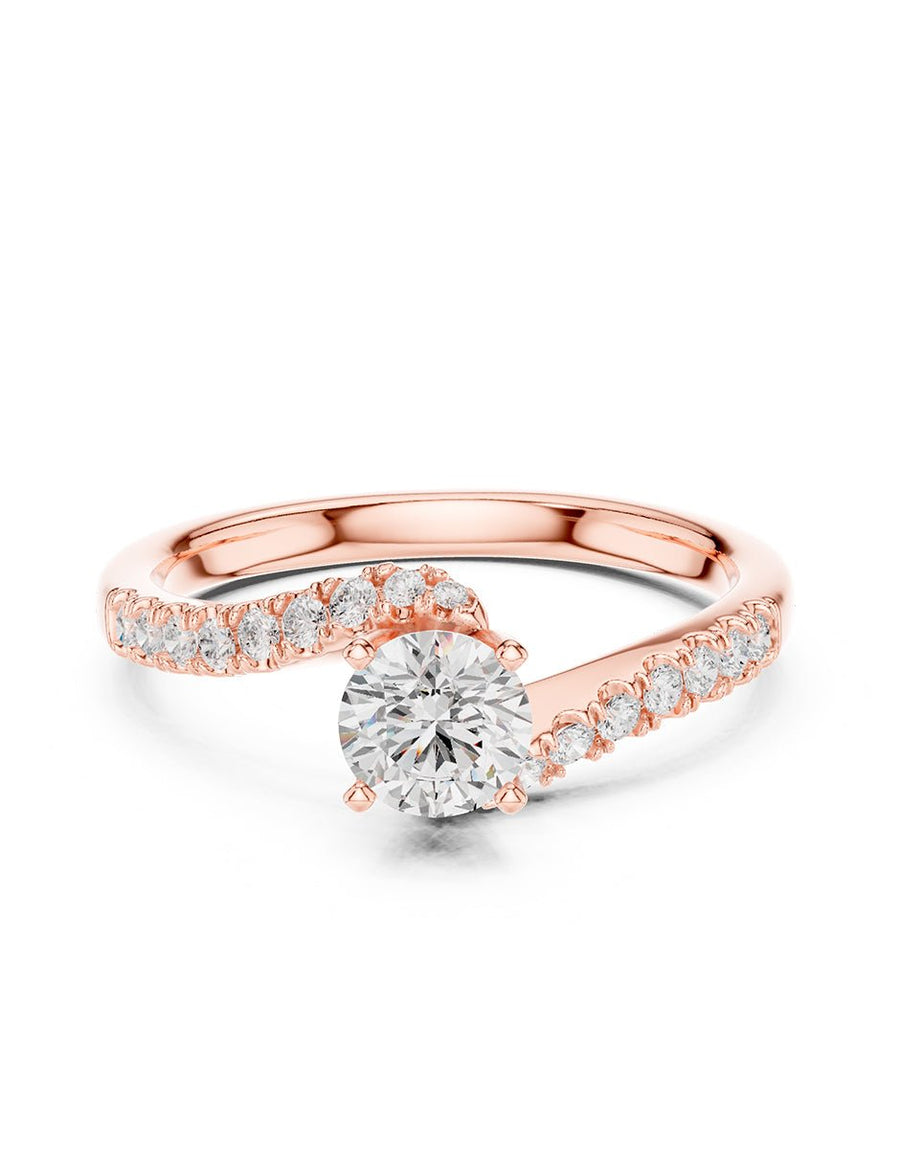 Anillo de compromiso - piedras laterales - AMORE321-RD-LG