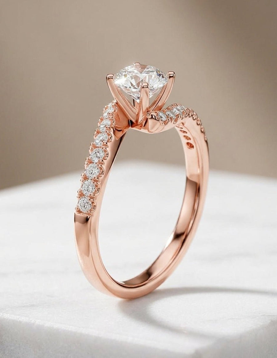 Anillo de compromiso - piedras laterales - AMORE321-RD-LG