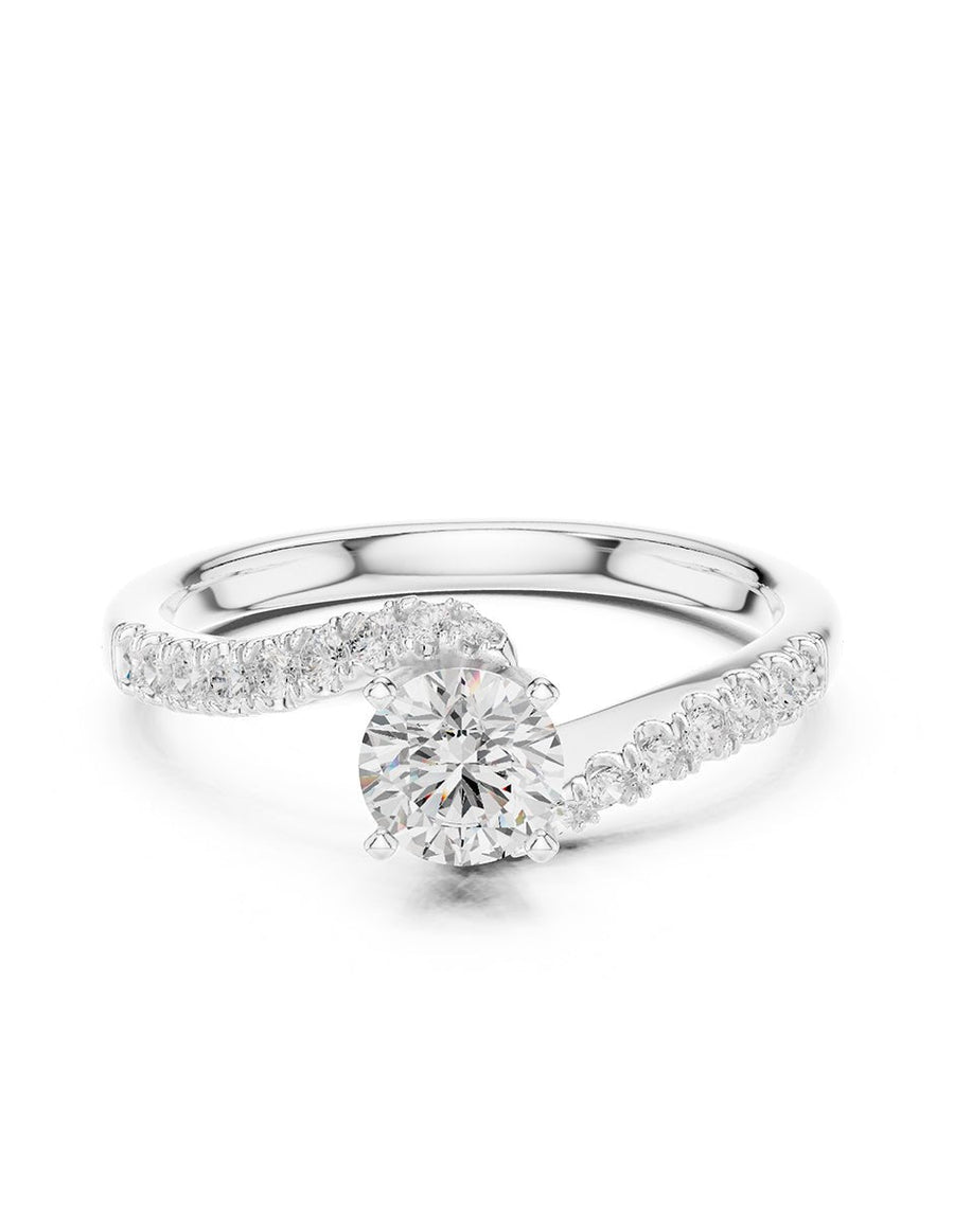Anillo de compromiso - piedras laterales - AMORE321-RD-LG