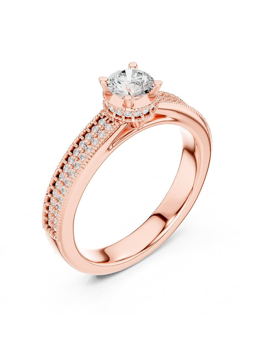 Anillo de compromiso - piedras laterales - AMORE322-RD-LG