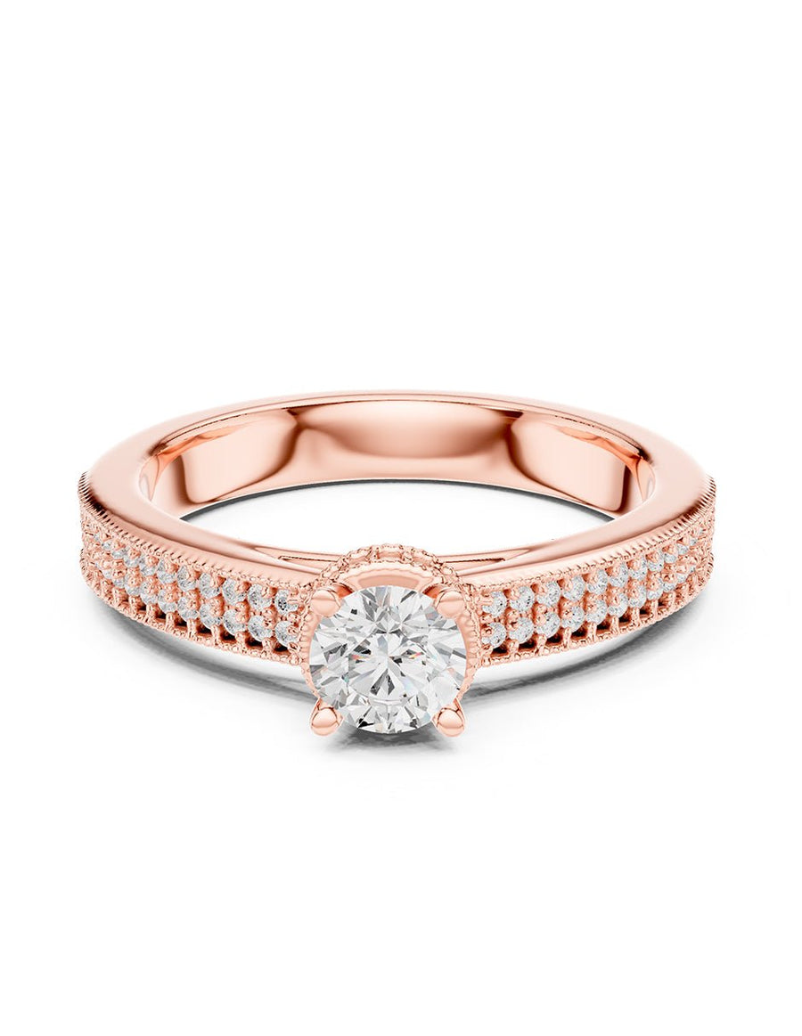 Anillo de compromiso - piedras laterales - AMORE322-RD-LG