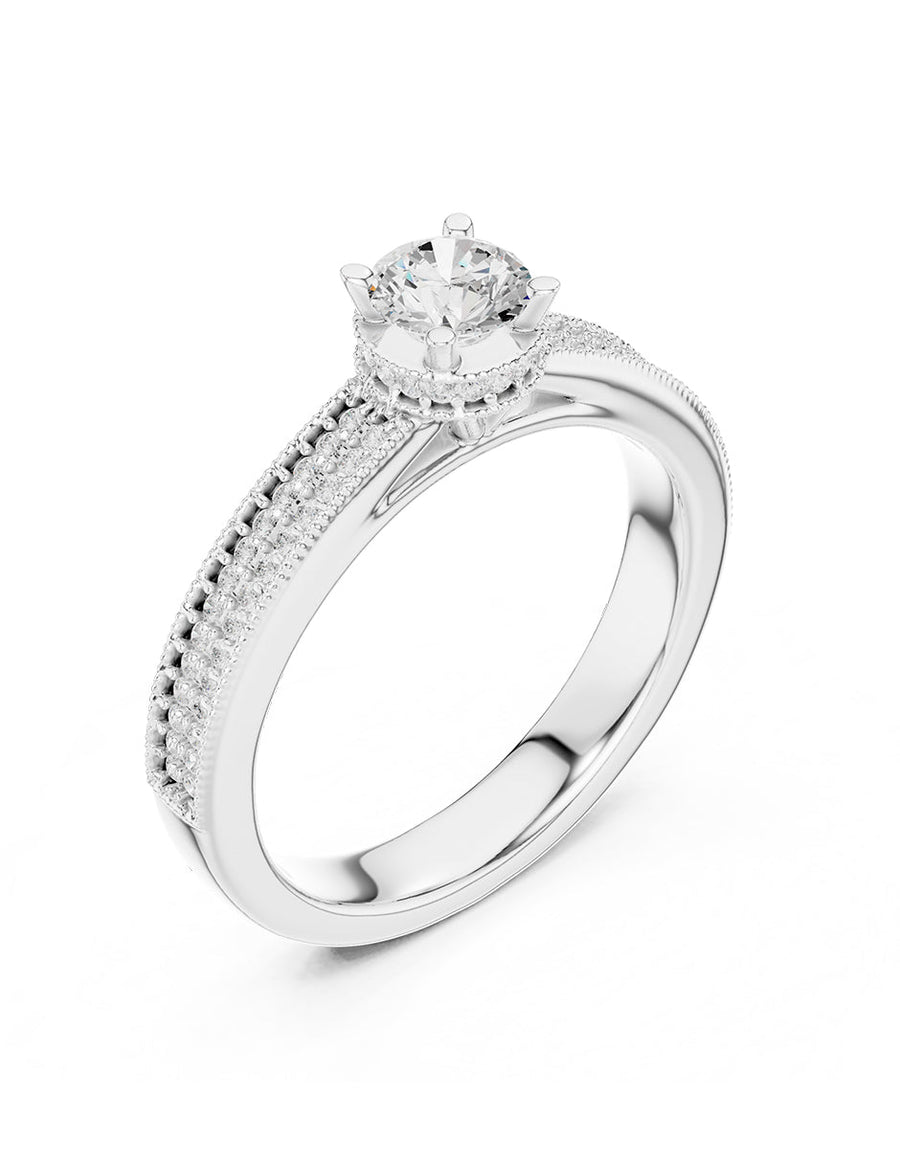 Anillo de compromiso - piedras laterales - AMORE322-RD-LG