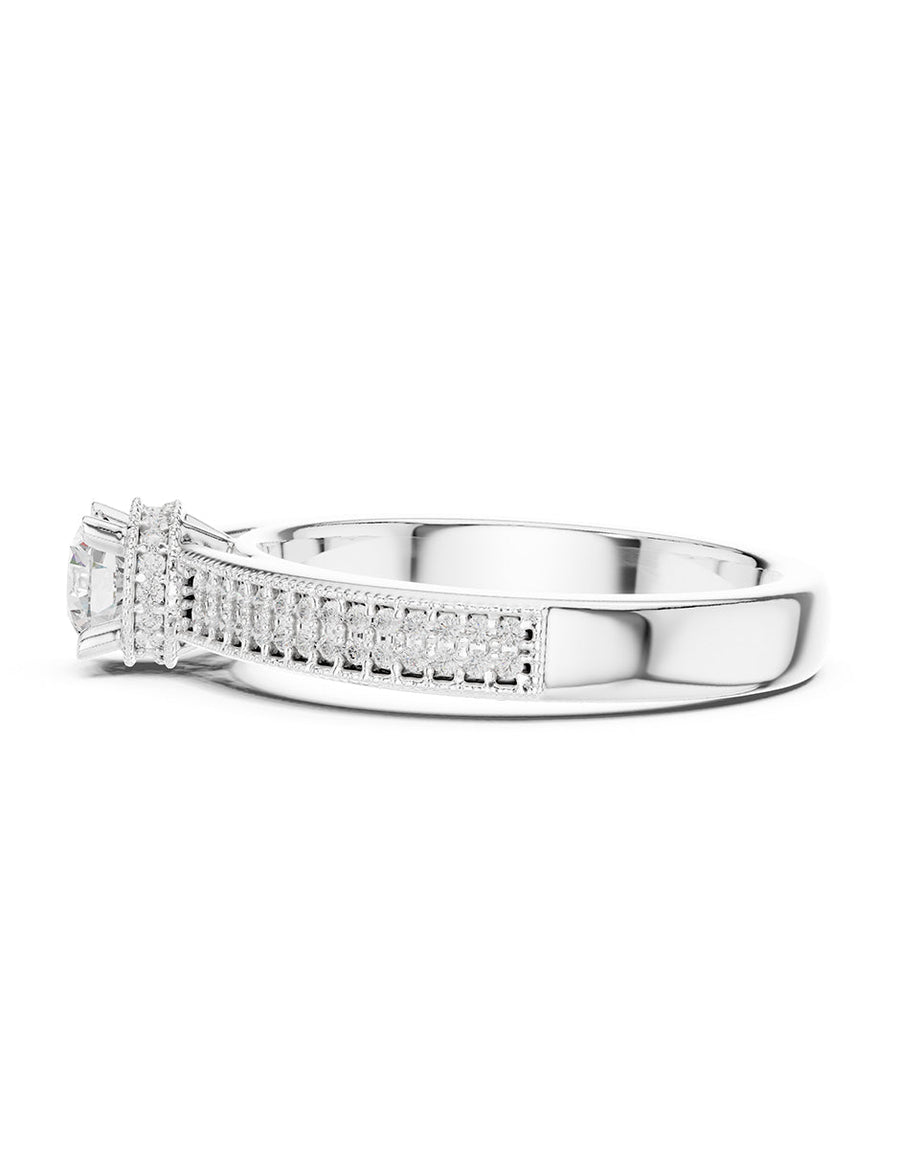 Anillo de compromiso - piedras laterales - AMORE322-RD-LG