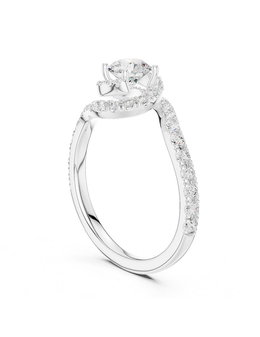 Anillo de compromiso - piedras laterales - AMORE323-RD-LG