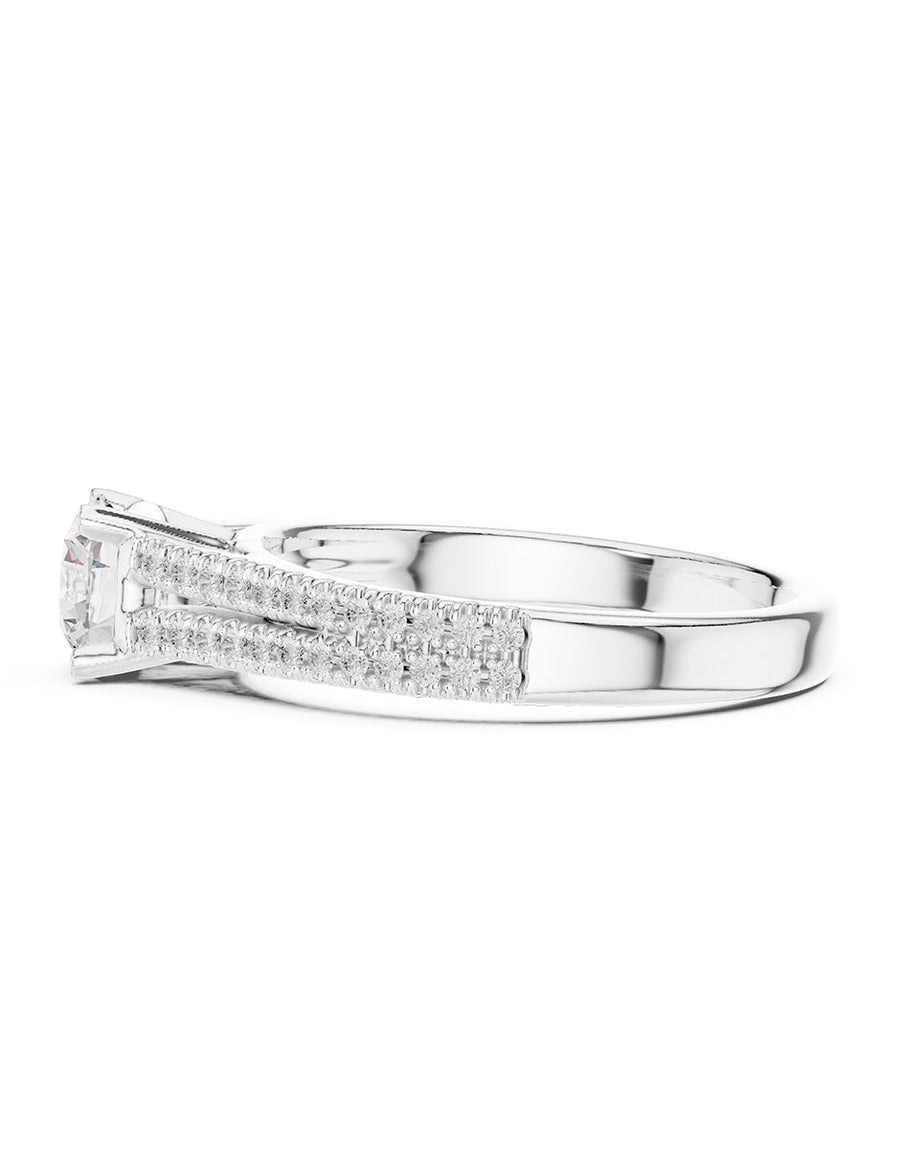 Anillo de compromiso - piedras laterales - AMORE324-RD-LG