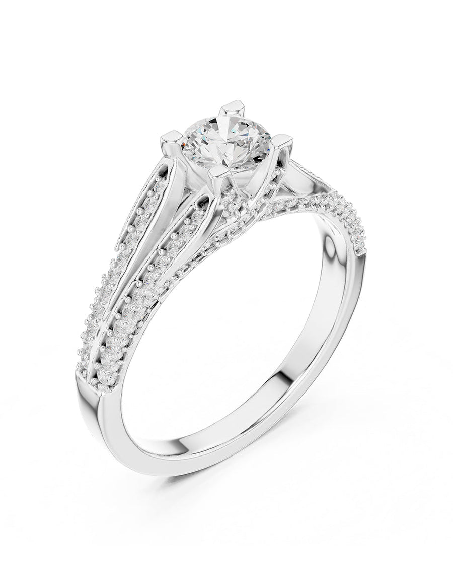 Anillo de compromiso - piedras laterales - AMORE325-RD-LG