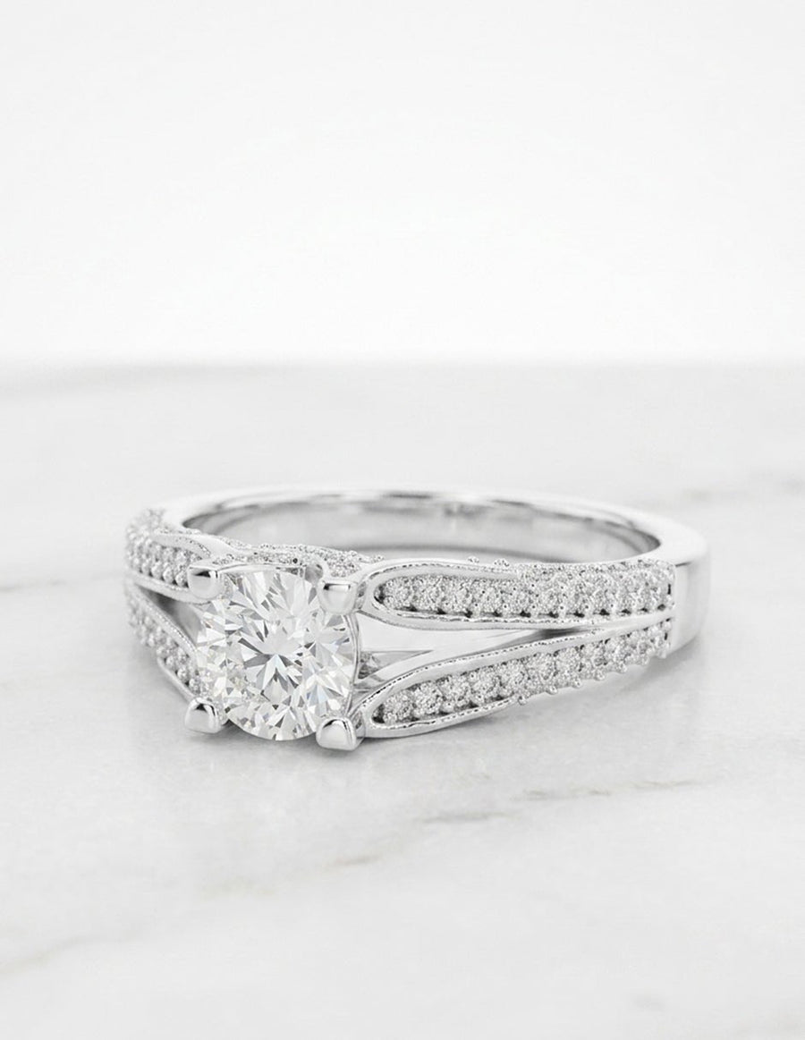 Anillo de compromiso - piedras laterales - AMORE325-RD-LG