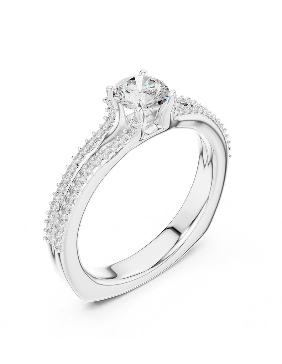 Anillo de compromiso - piedras laterales - AMORE326-RD-LG