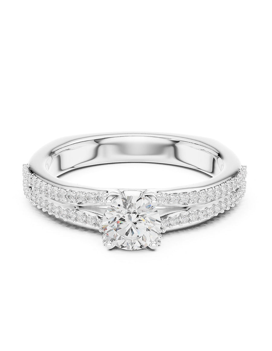 Anillo de compromiso - piedras laterales - AMORE326-RD-LG