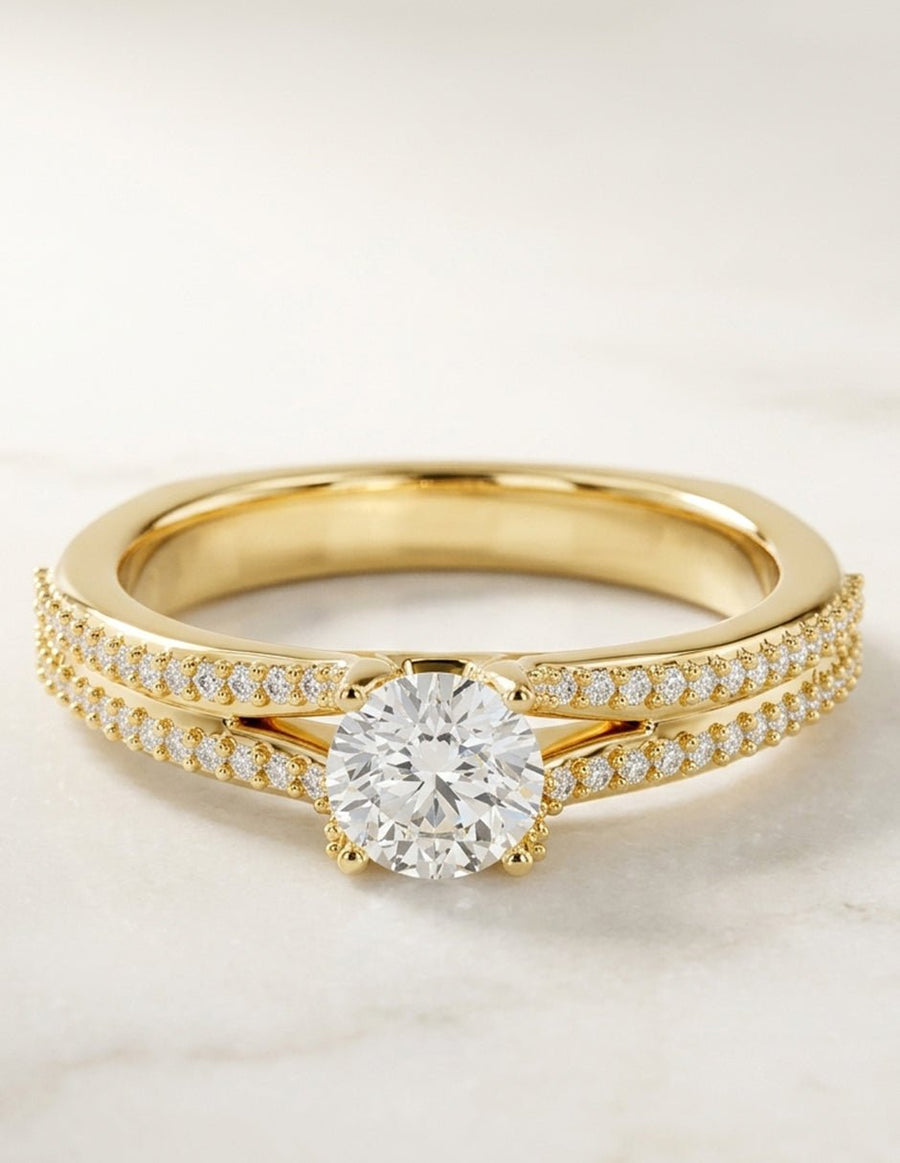 Anillo de compromiso - piedras laterales - AMORE326-RD-LG