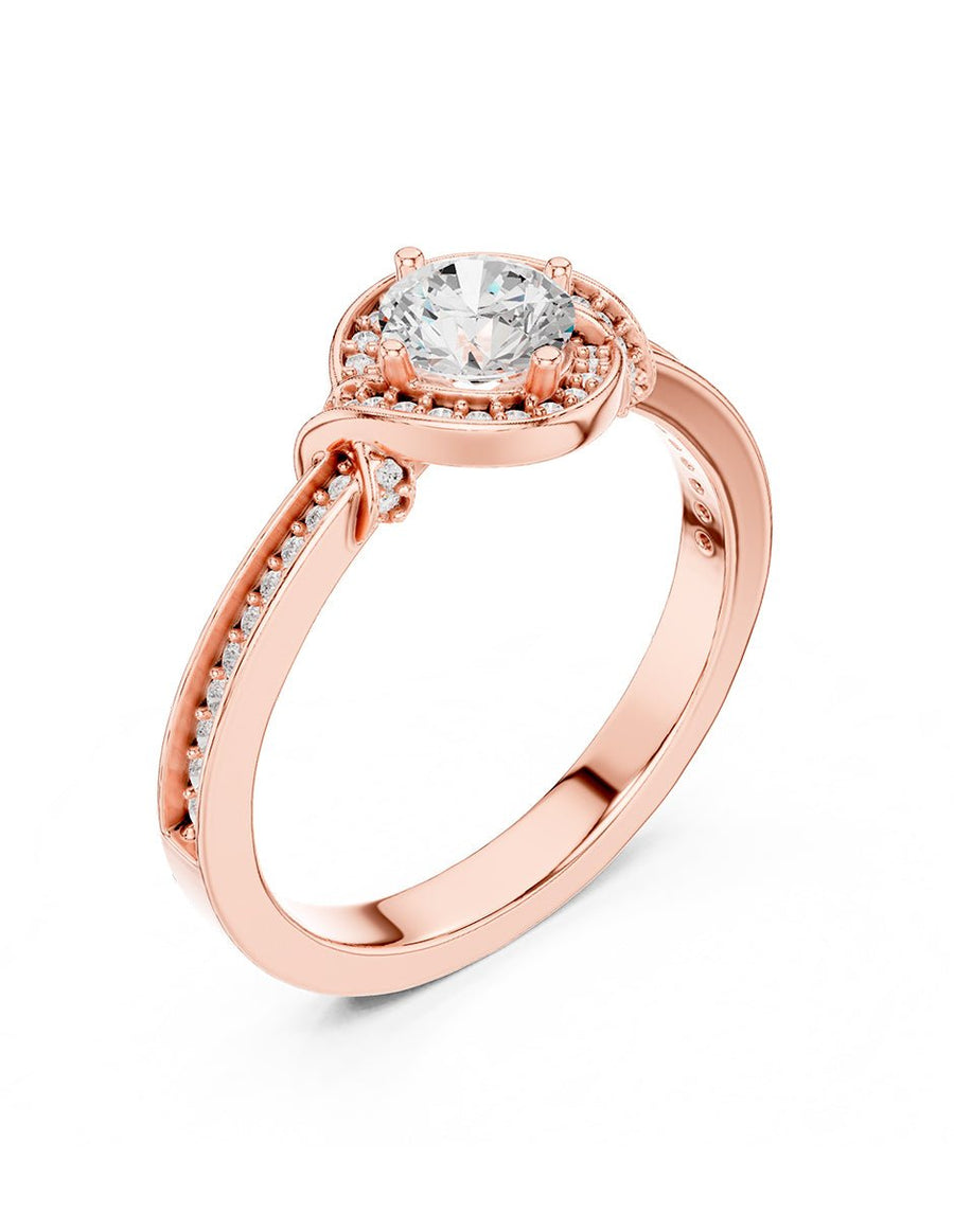 Anillo de compromiso - piedras laterales - AMORE328-RD-LG