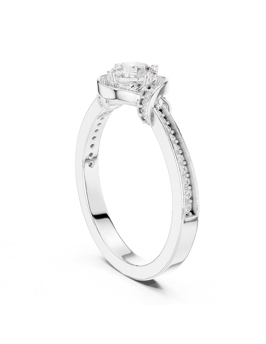 Anillo de compromiso - piedras laterales - AMORE328-RD-LG