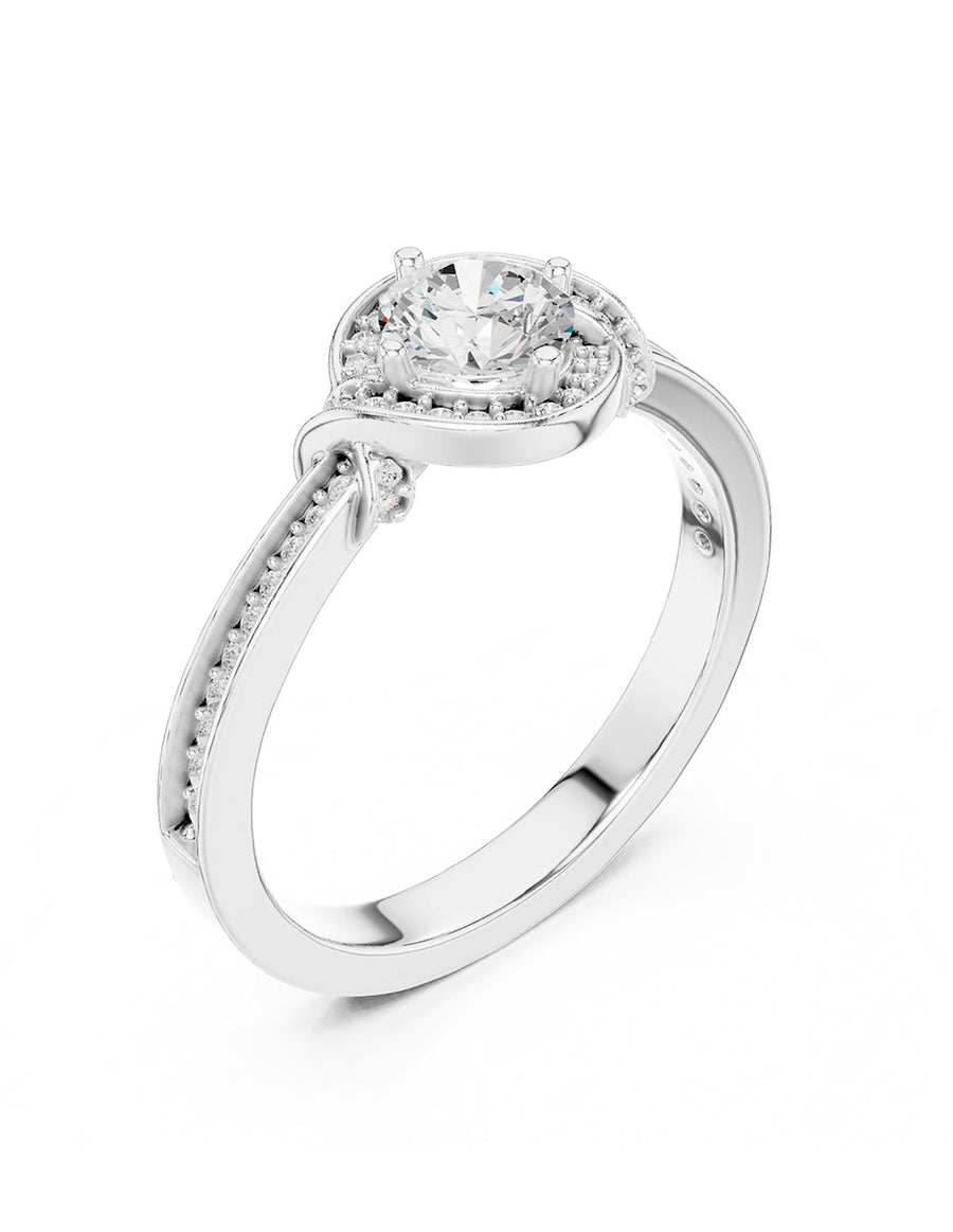 Anillo de compromiso - piedras laterales - AMORE328-RD-LG
