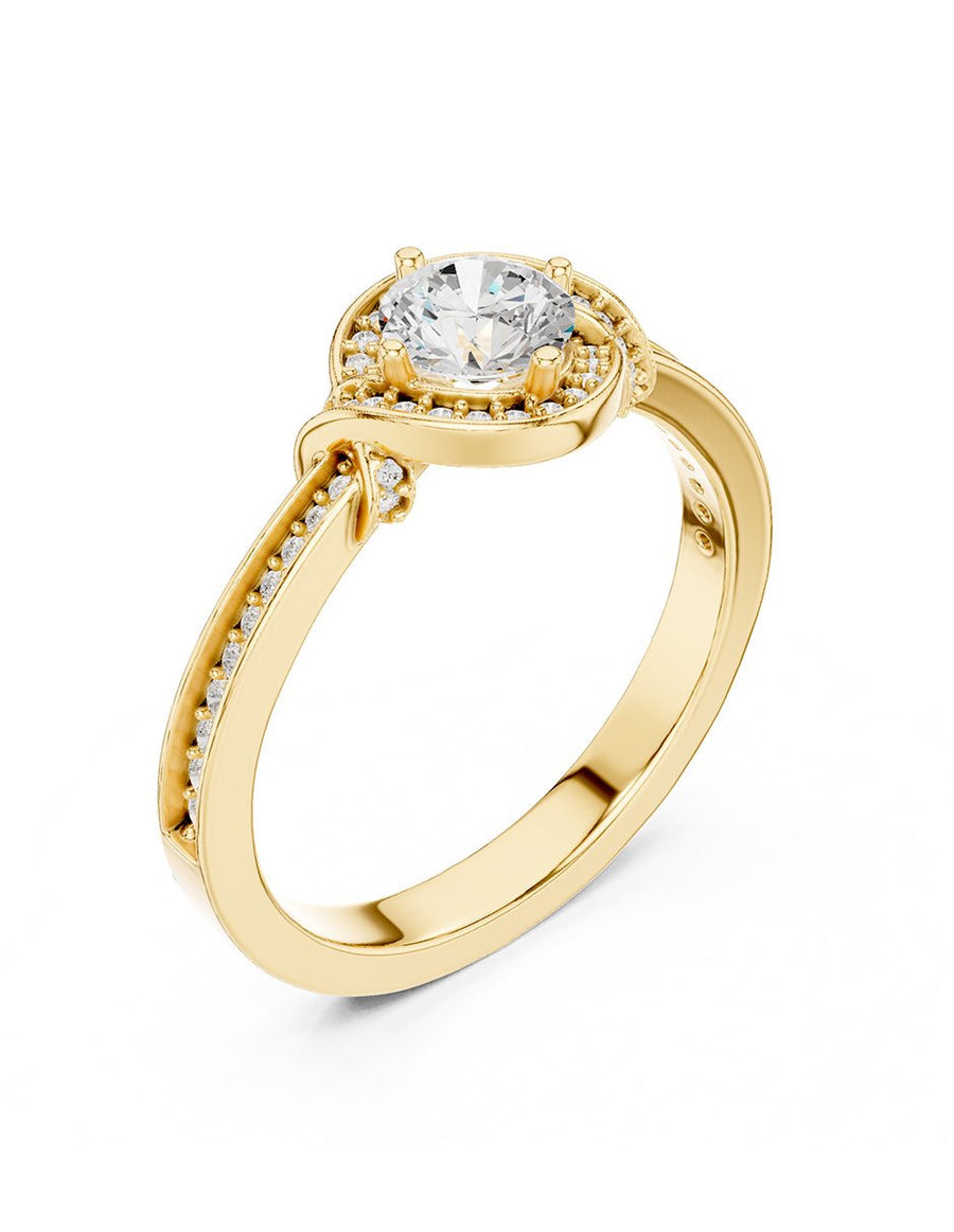 Anillo de compromiso - piedras laterales - AMORE328-RD-LG