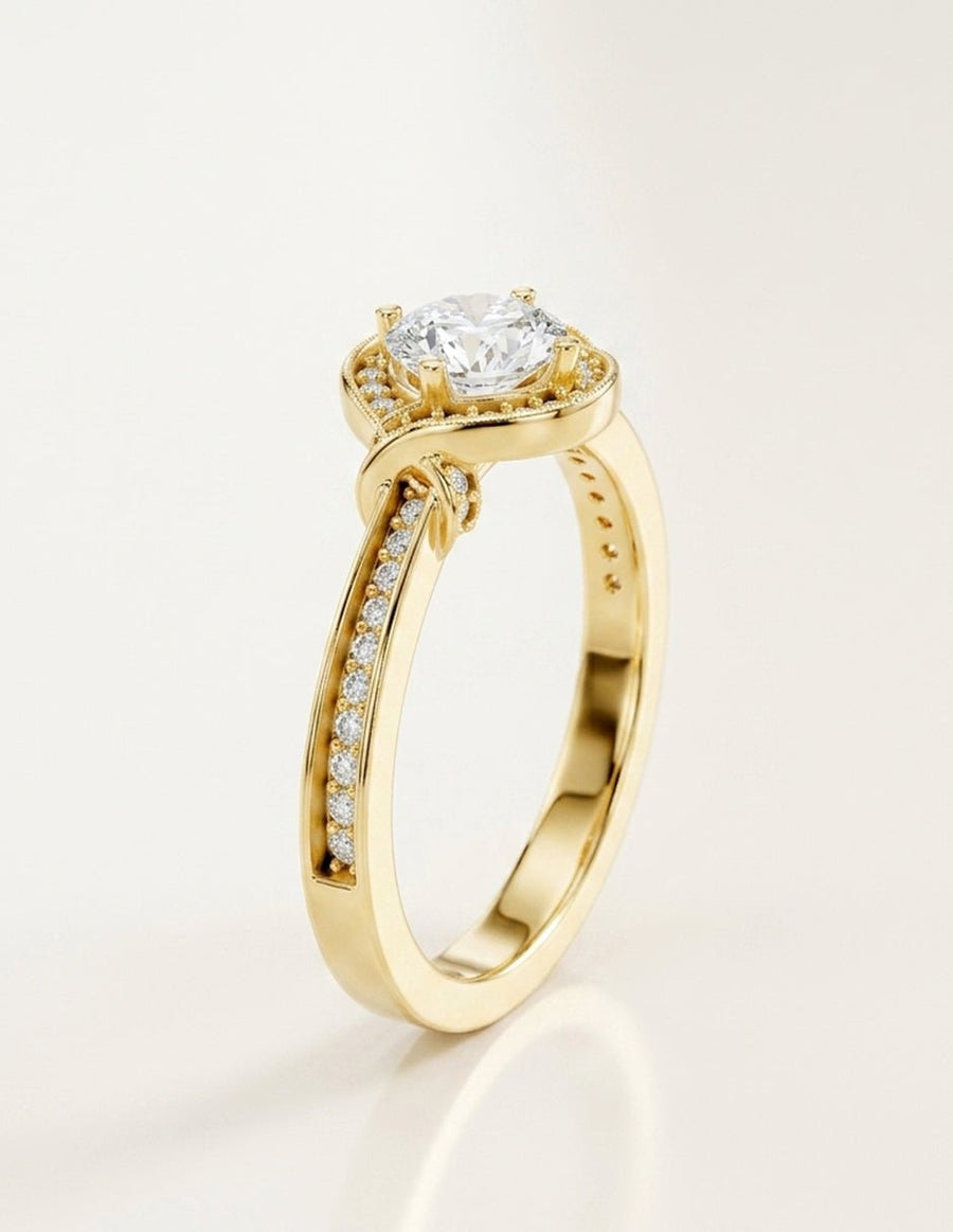 Anillo de compromiso - piedras laterales - AMORE328-RD-LG