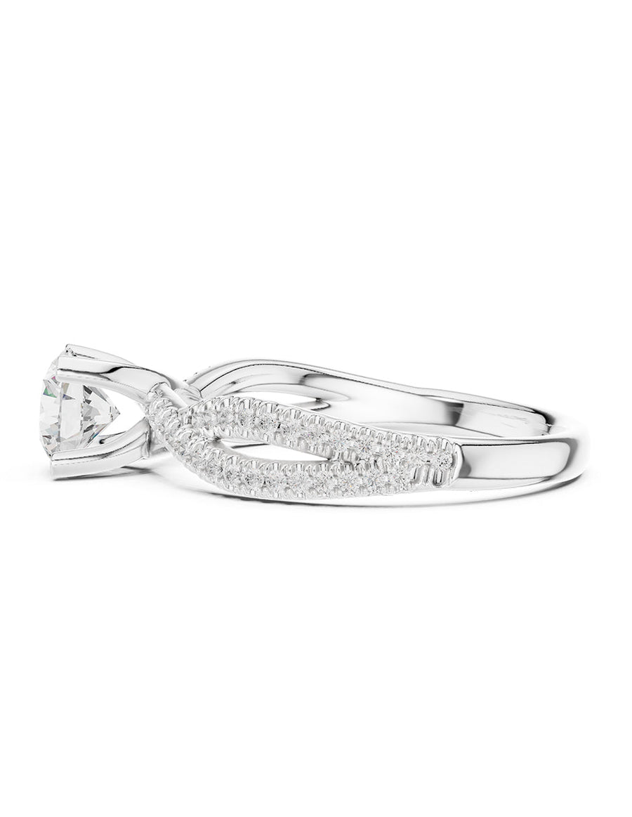 Anillo de compromiso - piedras laterales - AMORE329-RD-LG