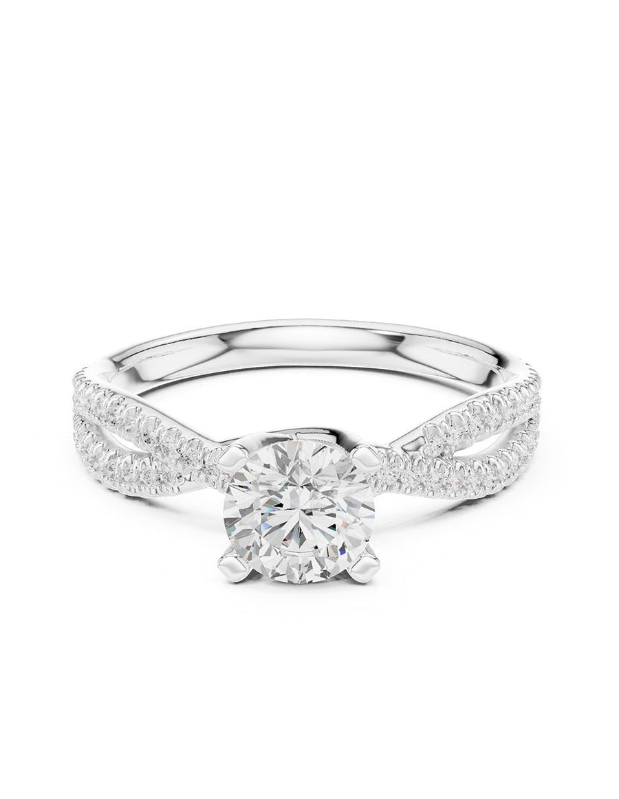 Anillo de compromiso - piedras laterales - AMORE329-RD-LG