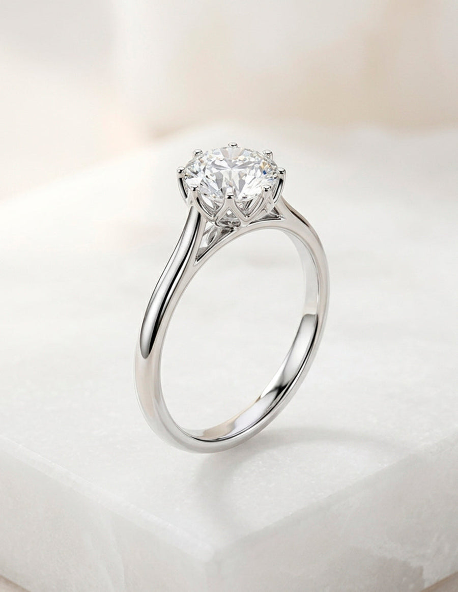 Anillo de Compromiso - solitario - AMORE33-RD-CZ