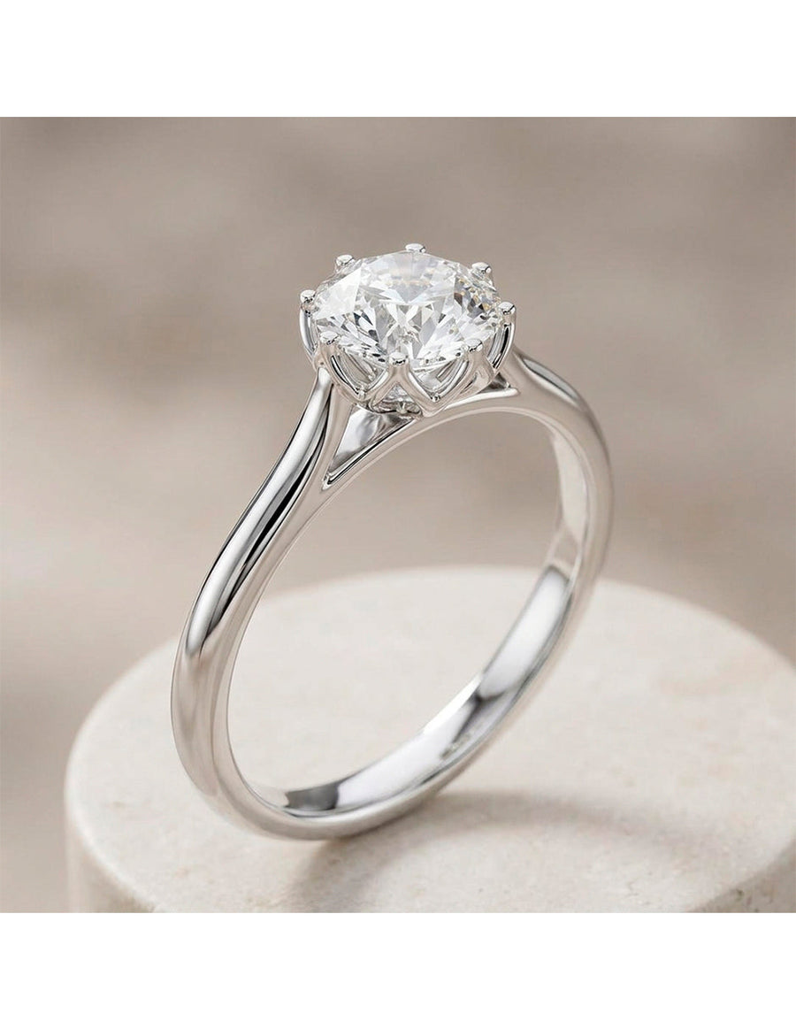 Anillo de Compromiso - solitario - AMORE33-RD-CZ