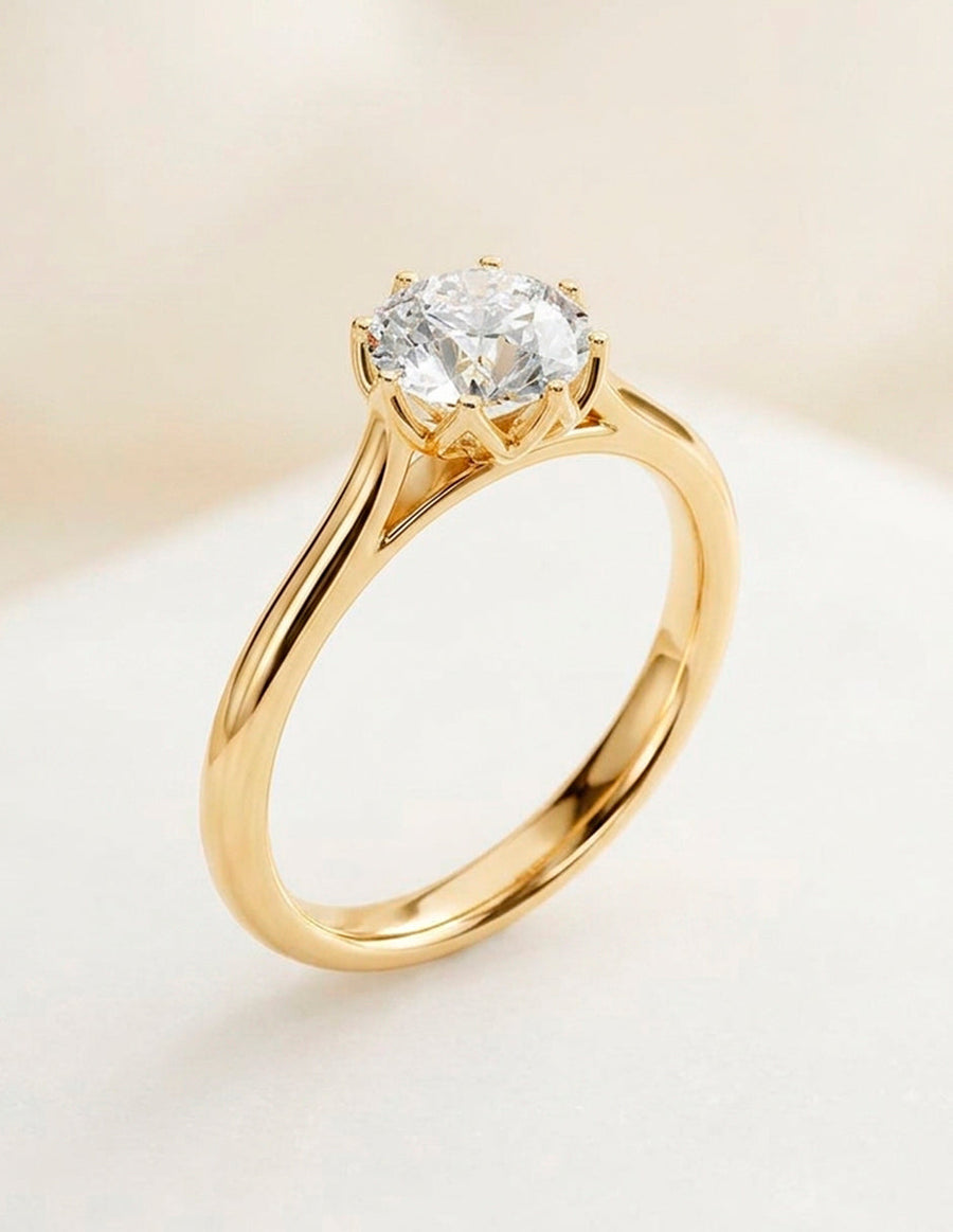 Anillo de Compromiso - solitario - AMORE33-RD-CZ