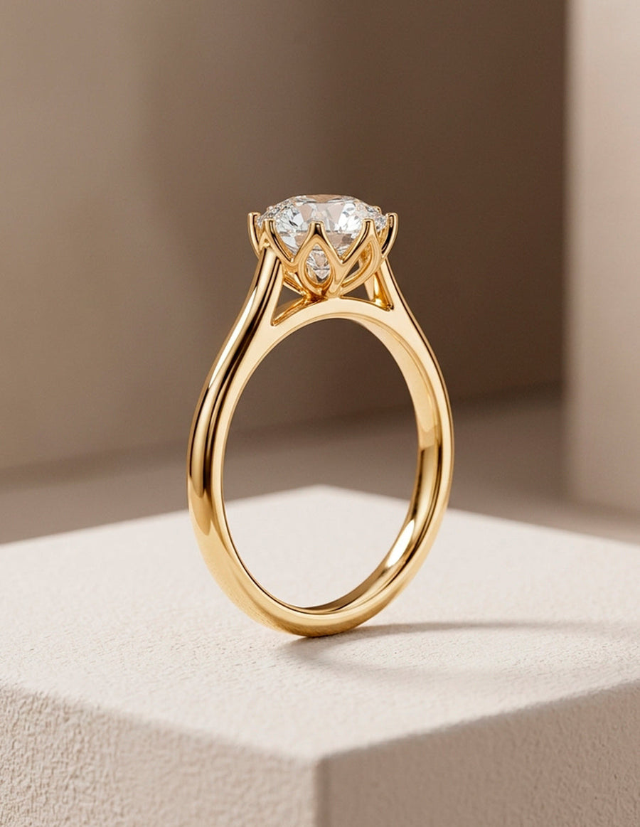 Anillo de Compromiso - solitario - AMORE33-RD-CZ