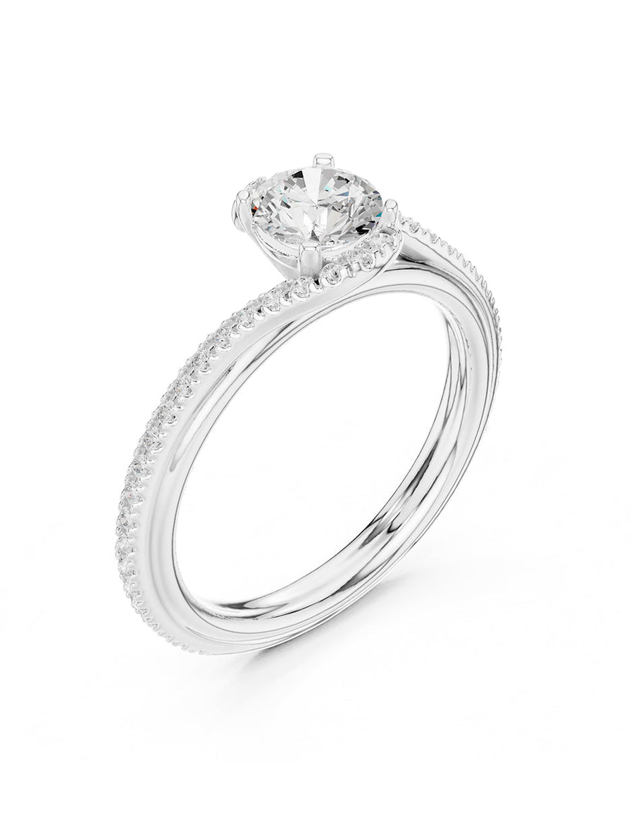 Anillo de compromiso - piedras laterales - AMORE330-RD-LG