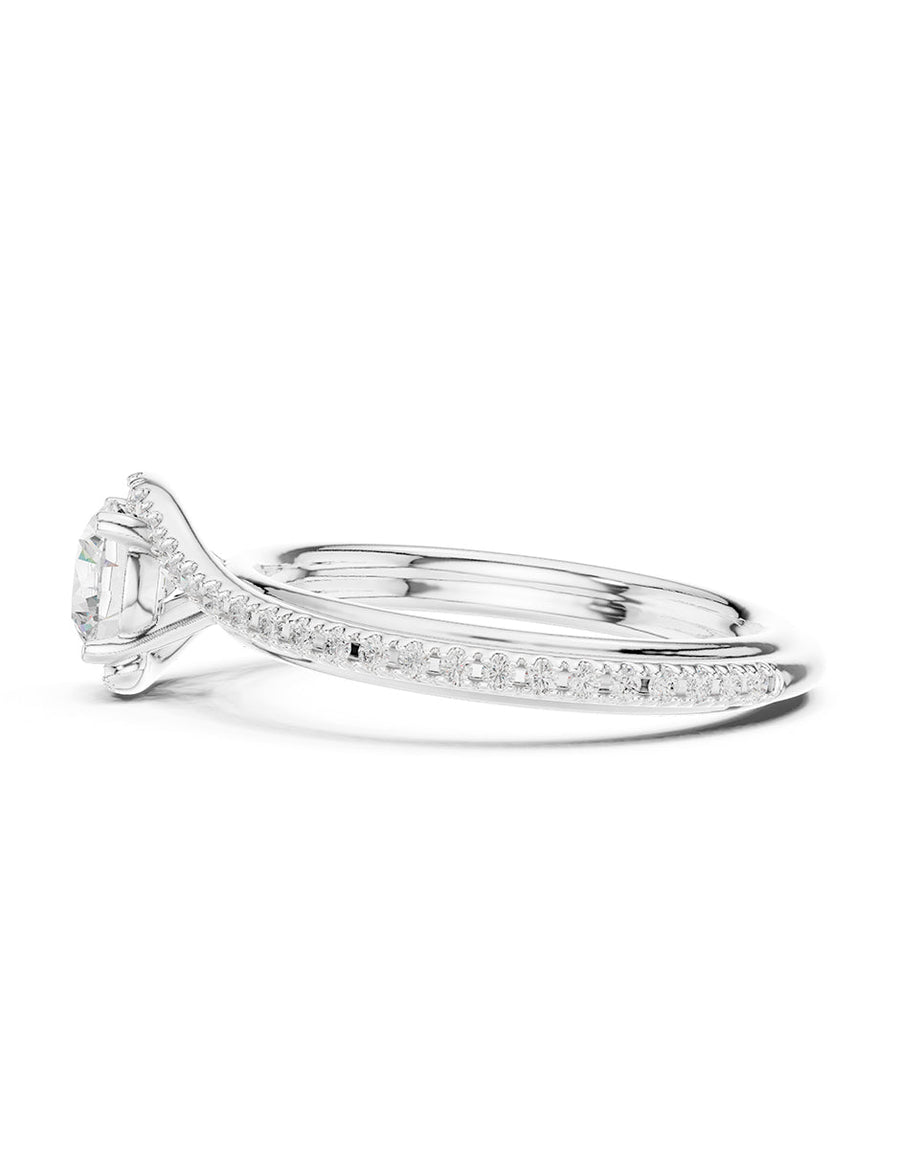 Anillo de compromiso - piedras laterales - AMORE330-RD-LG