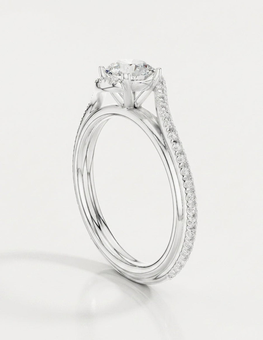 Anillo de compromiso - piedras laterales - AMORE330-RD-LG