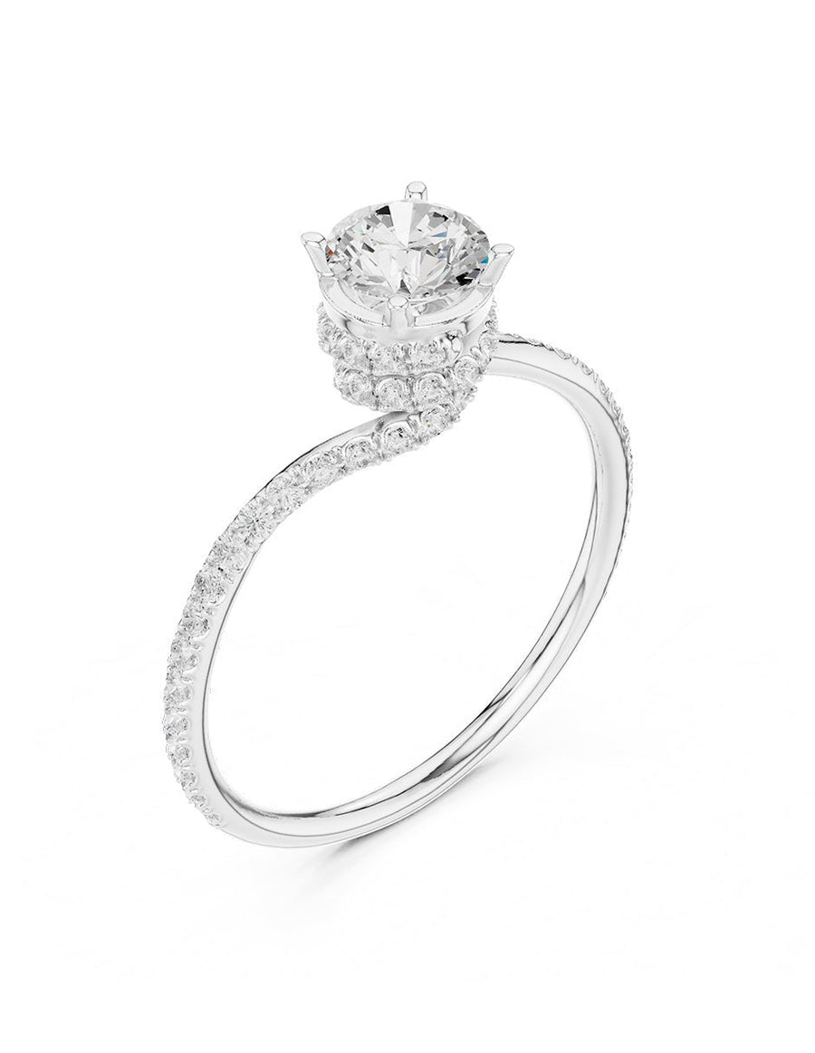 Anillo de compromiso - piedras laterales - AMORE332-RD-LG