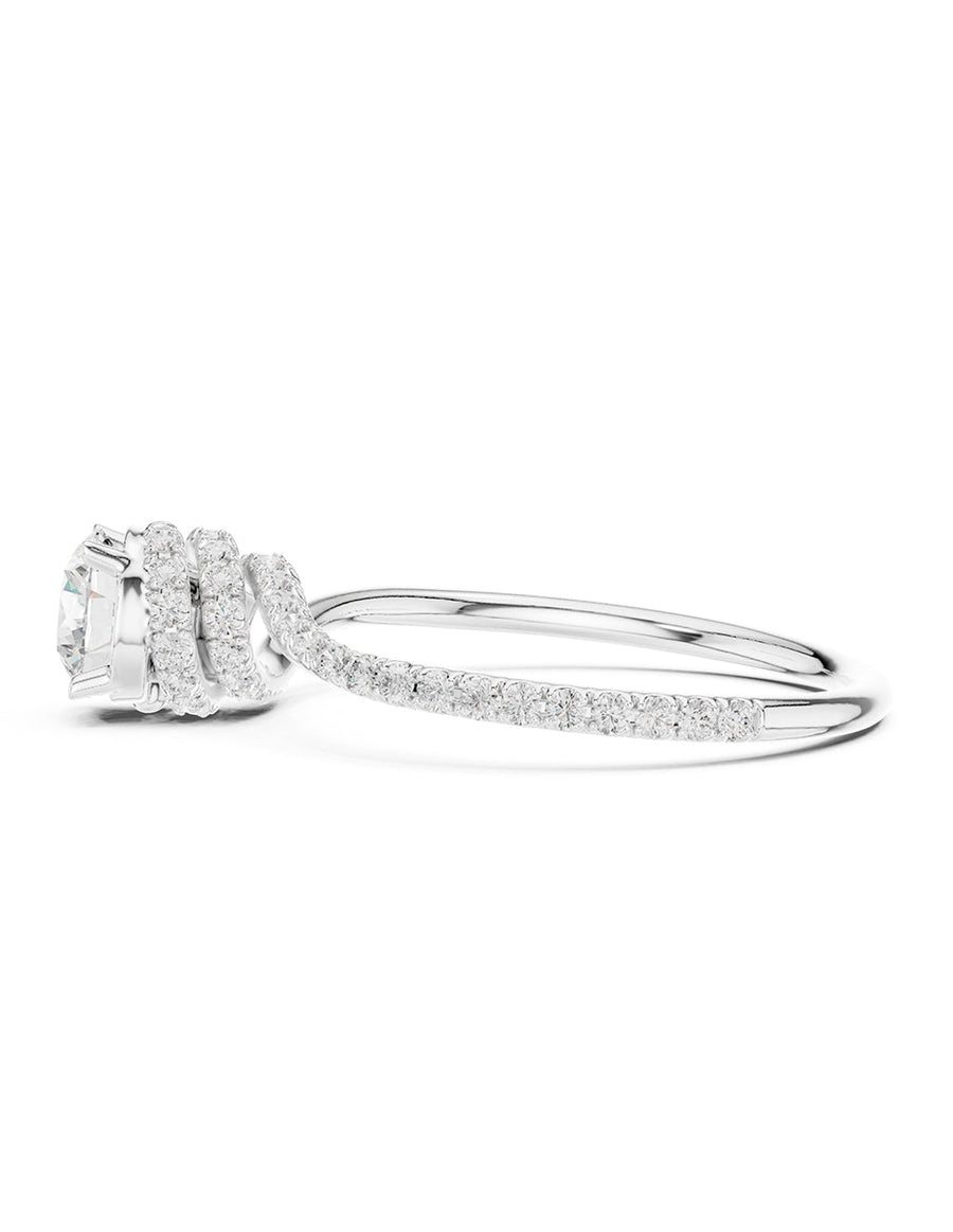 Anillo de compromiso - piedras laterales - AMORE332-RD-LG