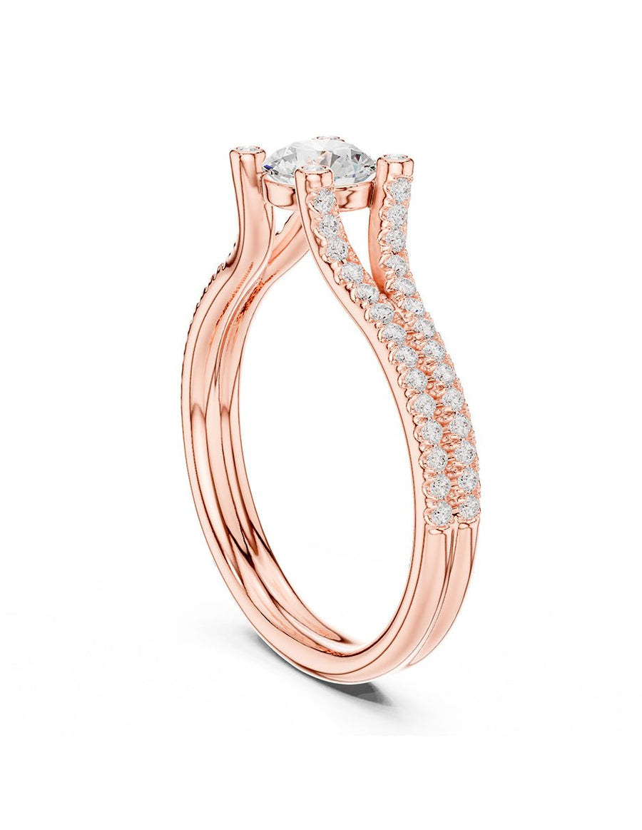 Anillo de compromiso - piedras laterales - AMORE333-RD-LG