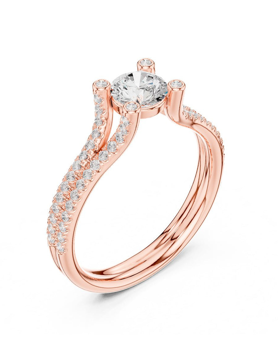 Anillo de compromiso - piedras laterales - AMORE333-RD-LG